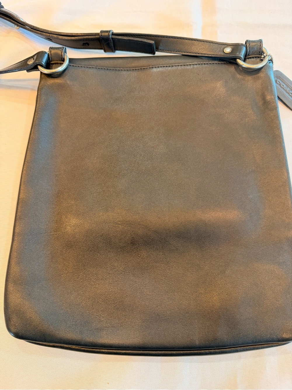 Vintage Coach Chelsea Black Messenger Slim Large Crossbody Bag No 9458 - Picture 10 of 11